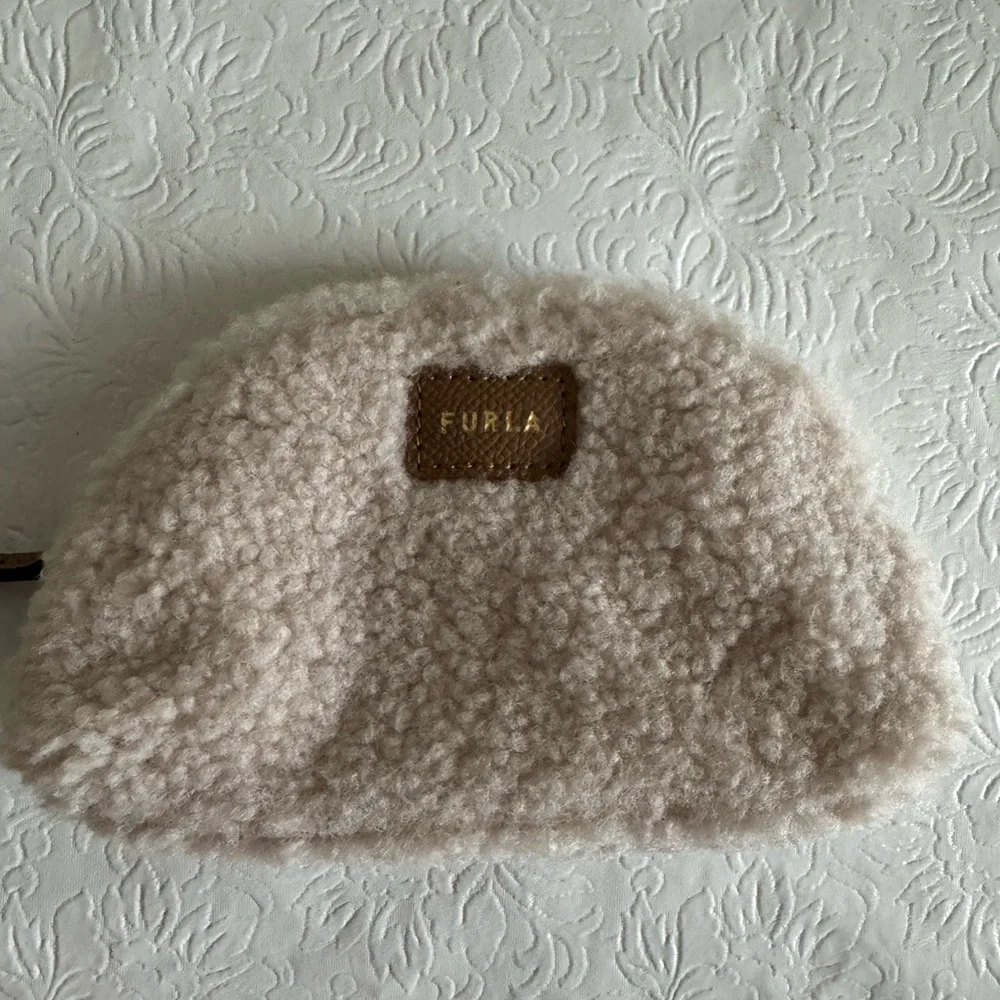 Furla TONI CARAMELLO/TALCO Cosmetic Pouch/Case 2 Piece Set